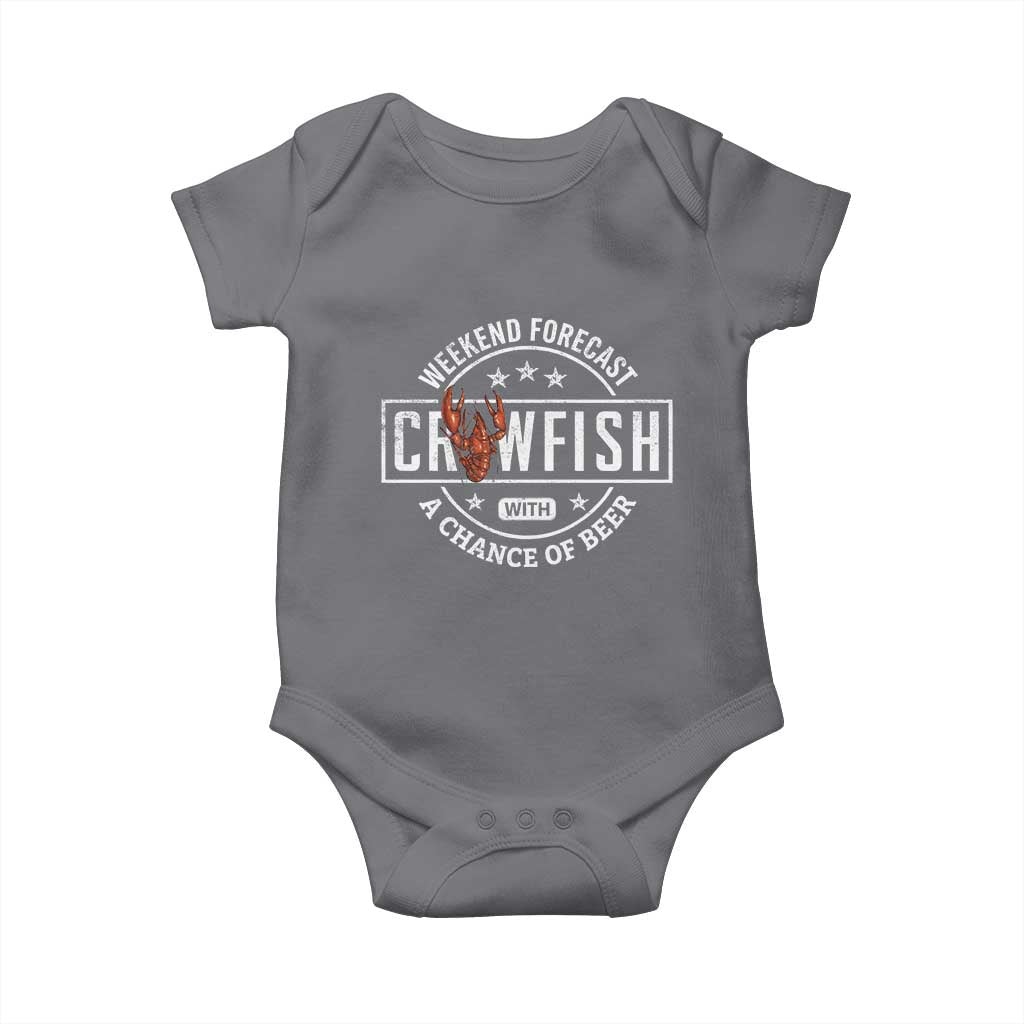 Weekend Forecast Crawfish With A Chance Of Beer Baby Onesie TS11 Charcoal Print Your Wear