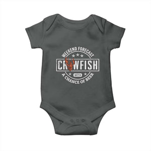 Weekend Forecast Crawfish With A Chance Of Beer Baby Onesie TS11 Dark Heather Print Your Wear