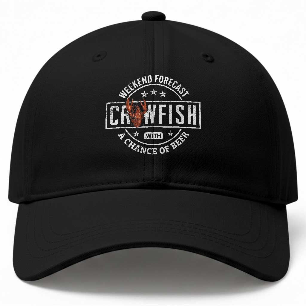 Weekend Forecast Crawfish With A Chance Of Beer Baseball Cap TS11 Print Your Wear