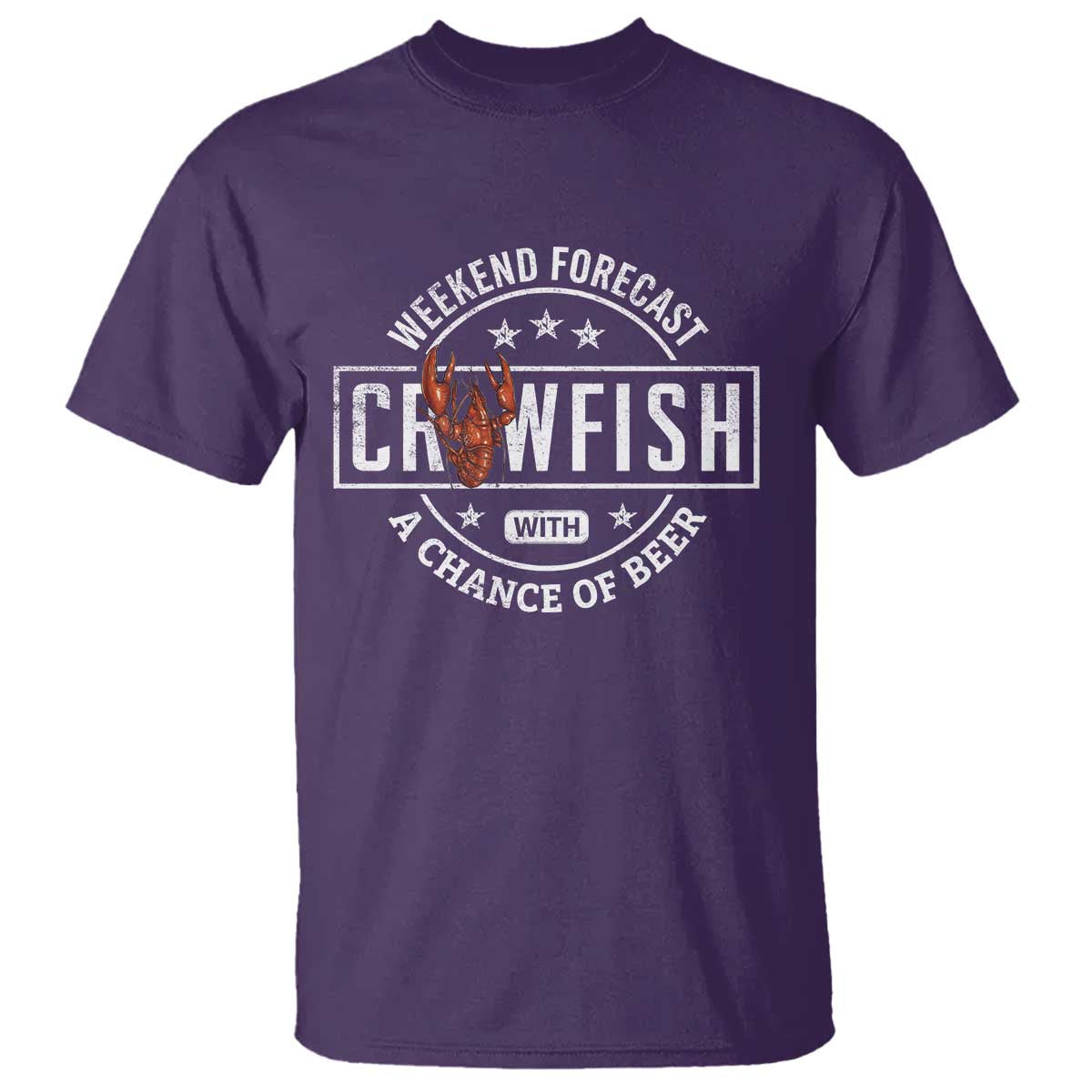 Weekend Forecast Crawfish With A Chance Of Beer T Shirt TS11 Purple Print Your Wear