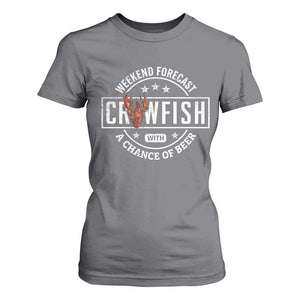 Weekend Forecast Crawfish With A Chance Of Beer T Shirt For Women TS11 Charcoal Print Your Wear