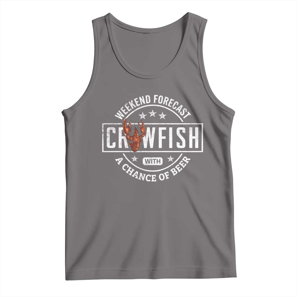Weekend Forecast Crawfish With A Chance Of Beer Tank Top TS11 Deep Heather Print Your Wear
