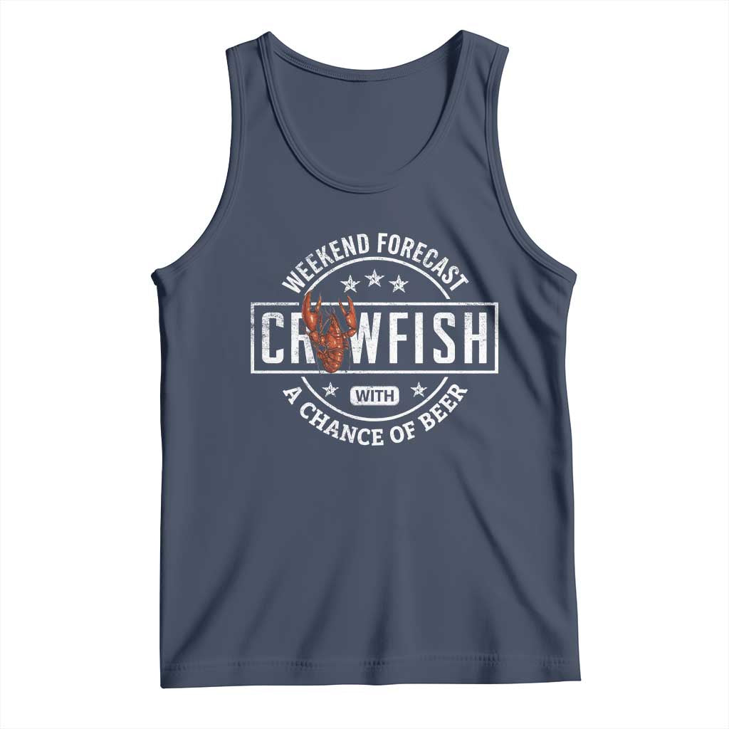 Weekend Forecast Crawfish With A Chance Of Beer Tank Top TS11 Navy Print Your Wear