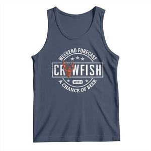 Weekend Forecast Crawfish With A Chance Of Beer Tank Top TS11 Navy Print Your Wear