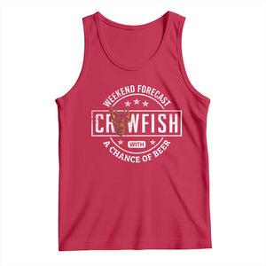 Weekend Forecast Crawfish With A Chance Of Beer Tank Top TS11 Red Print Your Wear