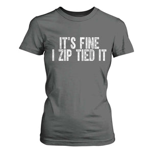 Mechanics Car Guy T Shirt For Women Funny It Is Fine I Zip Tied It TS11 Dark Heather Print Your Wear