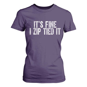 Mechanics Car Guy T Shirt For Women Funny It Is Fine I Zip Tied It TS11 Purple Print Your Wear