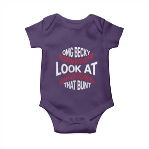 OMG Becky Look At That Bunt Funny Baseball Baby Onesie TS11 Purple Print Your Wear