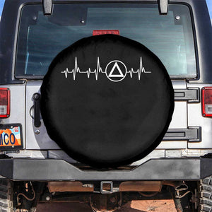 Sober Recover Sobriety Heartbeat EKG Pulse Recovery Spare Tire Cover TS11 No hole Black Print Your Wear