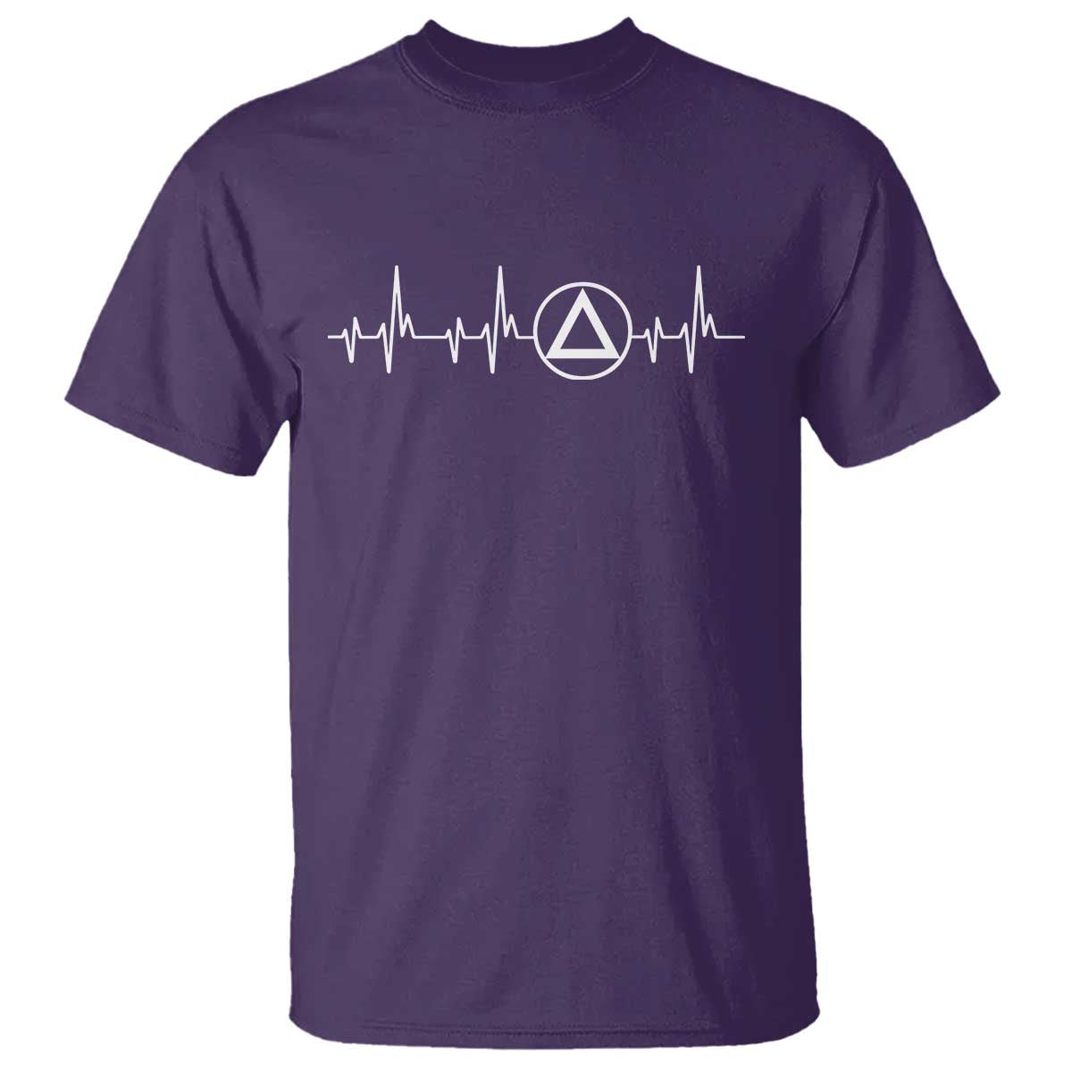 Sober Recover Sobriety Heartbeat EKG Pulse Recovery T Shirt TS11 Purple Print Your Wear