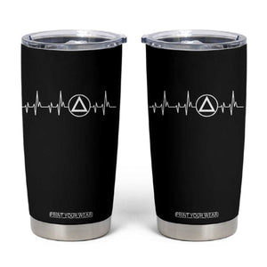 Sober Recover Sobriety Heartbeat EKG Pulse Recovery Tumbler Cup TS11 Black Print Your Wear