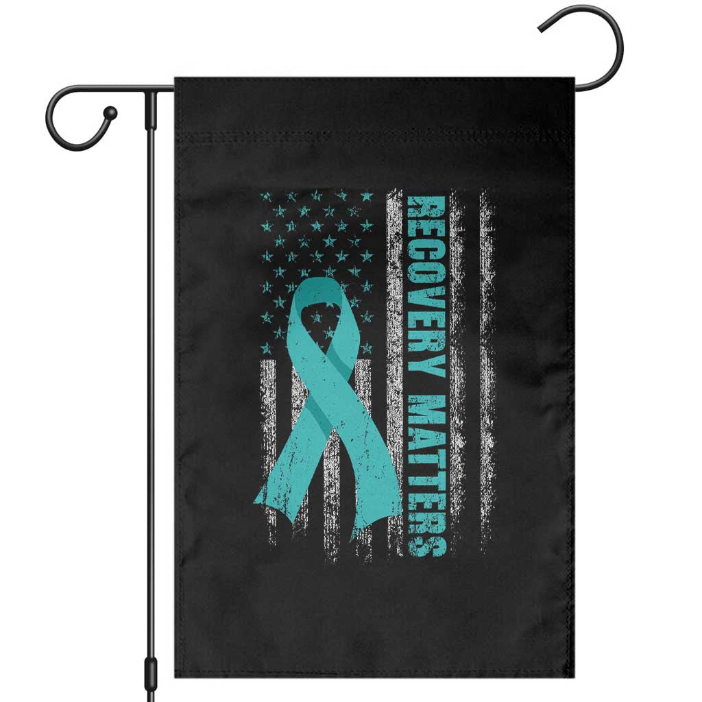 Recovery Matter Sobriety Anniversary Sober AA NA Garden Flag Vintage American Flag TS11 Black Print Your Wear