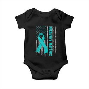 Recovery Matter Sobriety Anniversary Sober AA NA Baby Onesie Vintage American Flag TS11 Black Print Your Wear