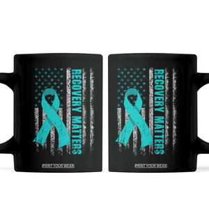 Recovery Matter Sobriety Anniversary Sober AA NA Coffee Mug Vintage American Flag TS11 Black Print Your Wear