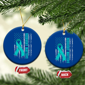 Recovery Matter Sobriety Anniversary Sober AA NA Ceramic Ornament Vintage American Flag TS11 1pc Blue Print Your Wear
