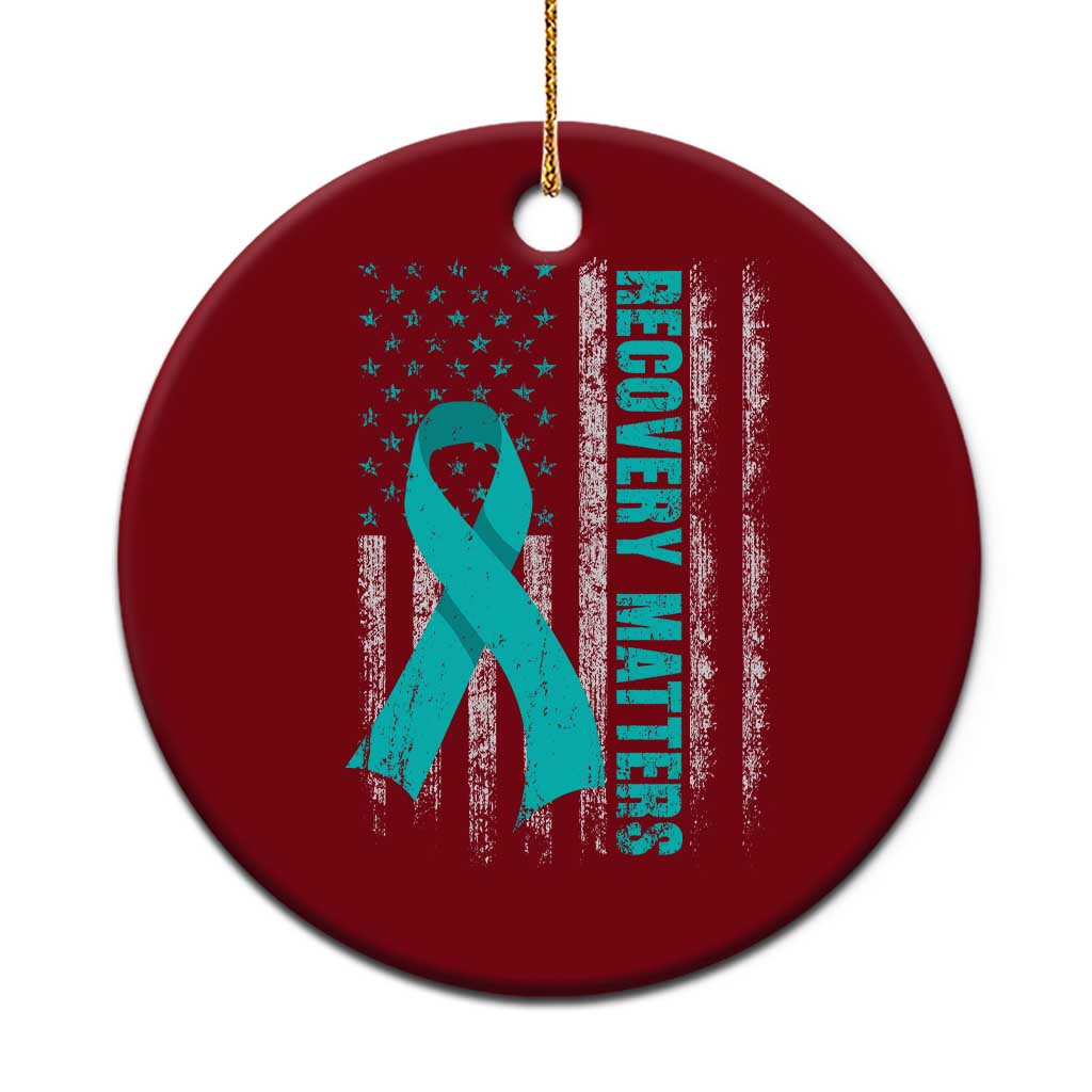 Recovery Matter Sobriety Anniversary Sober AA NA Ceramic Ornament Vintage American Flag TS11 1pc Red Print Your Wear
