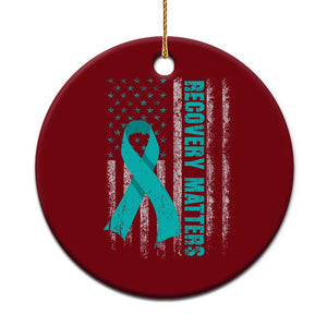 Recovery Matter Sobriety Anniversary Sober AA NA Ceramic Ornament Vintage American Flag TS11 1pc Red Print Your Wear