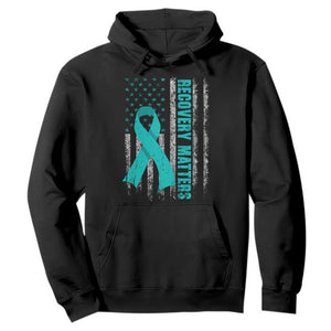 Recovery Matter Sobriety Anniversary Sober AA NA Hoodie Vintage American Flag TS11 Black Print Your Wear