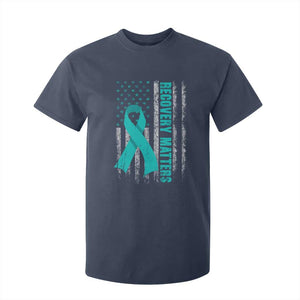Recovery Matter Sobriety Anniversary Sober AA NA T Shirt For Kid Vintage American Flag TS11 Navy Print Your Wear