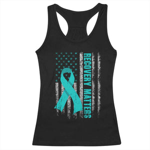 Recovery Matter Sobriety Anniversary Sober AA NA Racerback Tank Top Vintage American Flag TS11 Black Print Your Wear
