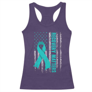 Recovery Matter Sobriety Anniversary Sober AA NA Racerback Tank Top Vintage American Flag TS11 Purple Print Your Wear