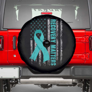 Recovery Matter Sobriety Anniversary Sober AA NA Spare Tire Cover Vintage American Flag TS11 Black Print Your Wear
