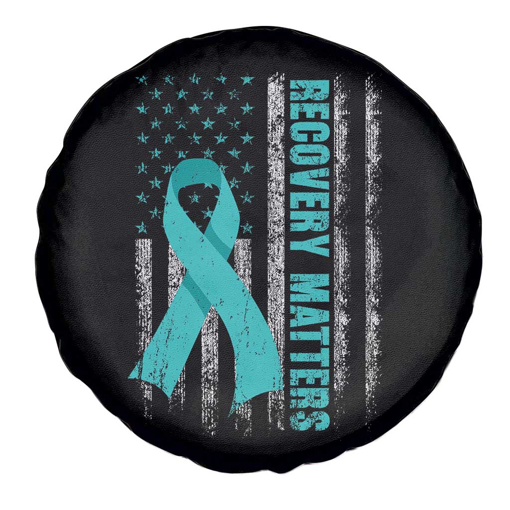 Recovery Matter Sobriety Anniversary Sober AA NA Spare Tire Cover Vintage American Flag TS11 Print Your Wear