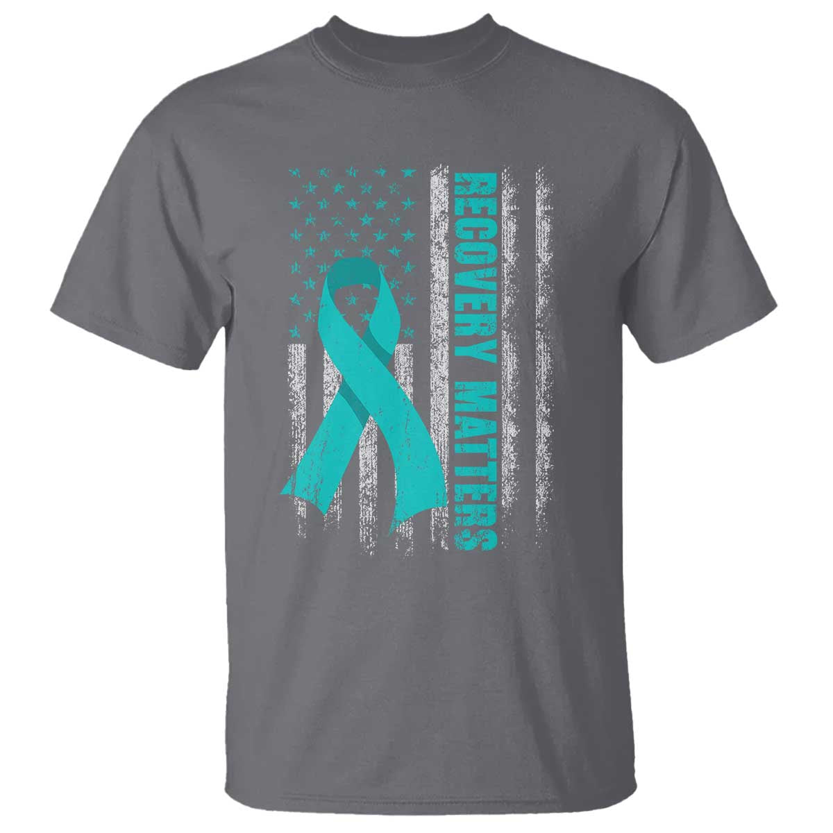 Recovery Matter Sobriety Anniversary Sober AA NA T Shirt Vintage American Flag TS11 Charcoal Print Your Wear