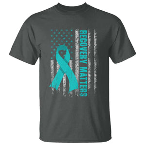 Recovery Matter Sobriety Anniversary Sober AA NA T Shirt Vintage American Flag TS11 Dark Heather Print Your Wear