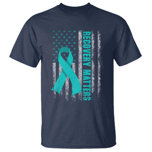 Recovery Matter Sobriety Anniversary Sober AA NA T Shirt Vintage American Flag TS11 Navy Print Your Wear
