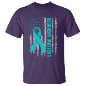 Recovery Matter Sobriety Anniversary Sober AA NA T Shirt Vintage American Flag TS11 Purple Print Your Wear