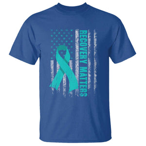 Recovery Matter Sobriety Anniversary Sober AA NA T Shirt Vintage American Flag TS11 Royal Blue Print Your Wear