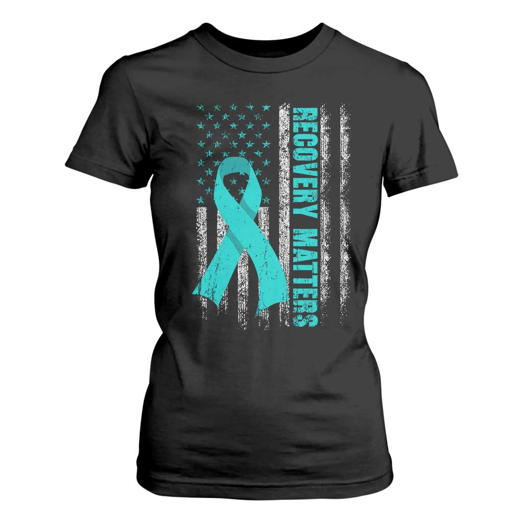 Recovery Matter Sobriety Anniversary Sober AA NA T Shirt For Women Vintage American Flag TS11 Black Print Your Wear