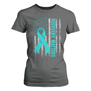 Recovery Matter Sobriety Anniversary Sober AA NA T Shirt For Women Vintage American Flag TS11 Dark Heather Print Your Wear