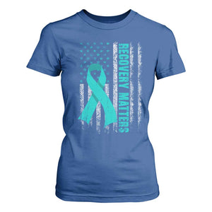 Recovery Matter Sobriety Anniversary Sober AA NA T Shirt For Women Vintage American Flag TS11 Royal Blue Print Your Wear