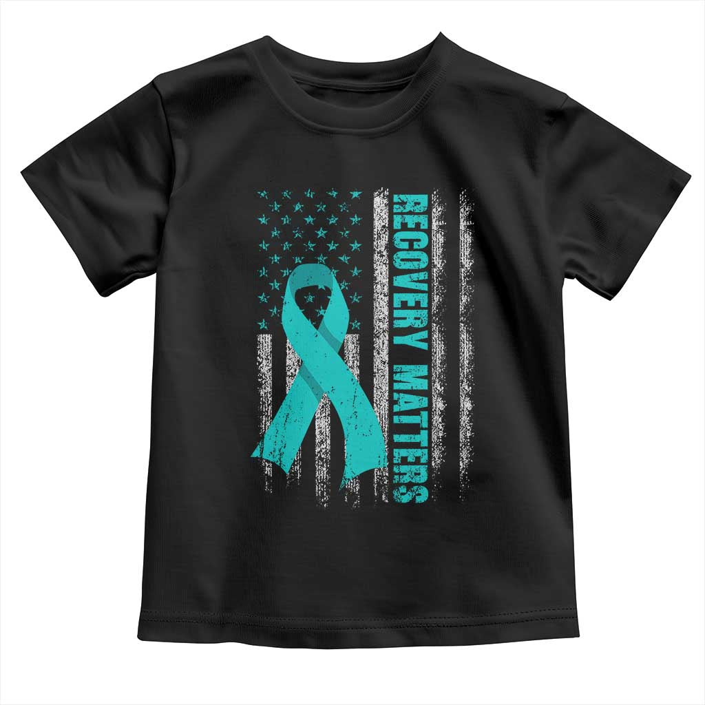 Recovery Matter Sobriety Anniversary Sober AA NA Toddler T Shirt Vintage American Flag TS11 Black Print Your Wear