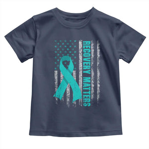 Recovery Matter Sobriety Anniversary Sober AA NA Toddler T Shirt Vintage American Flag TS11 Navy Print Your Wear
