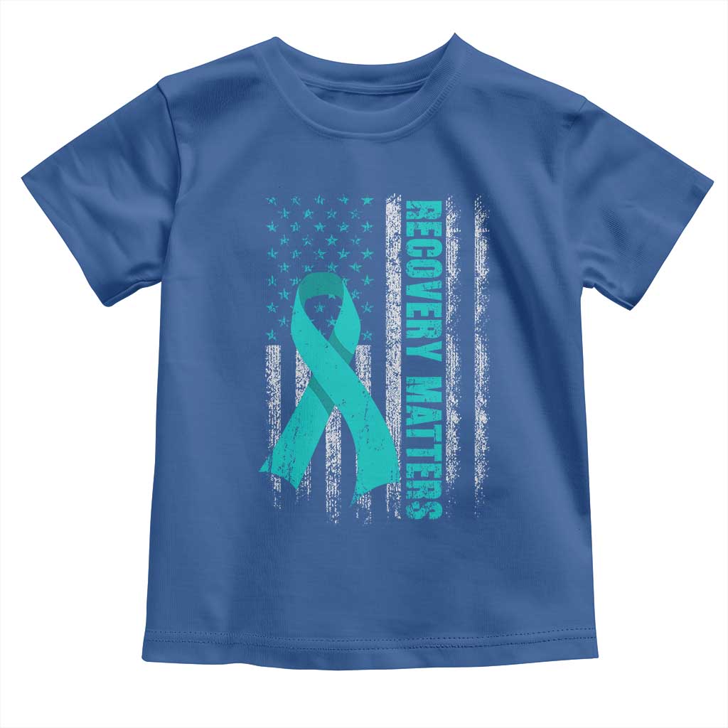 Recovery Matter Sobriety Anniversary Sober AA NA Toddler T Shirt Vintage American Flag TS11 Royal Blue Print Your Wear