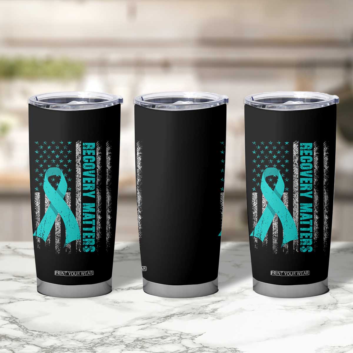 Recovery Matter Sobriety Anniversary Sober AA NA Tumbler Cup Vintage American Flag TS11 Print Your Wear