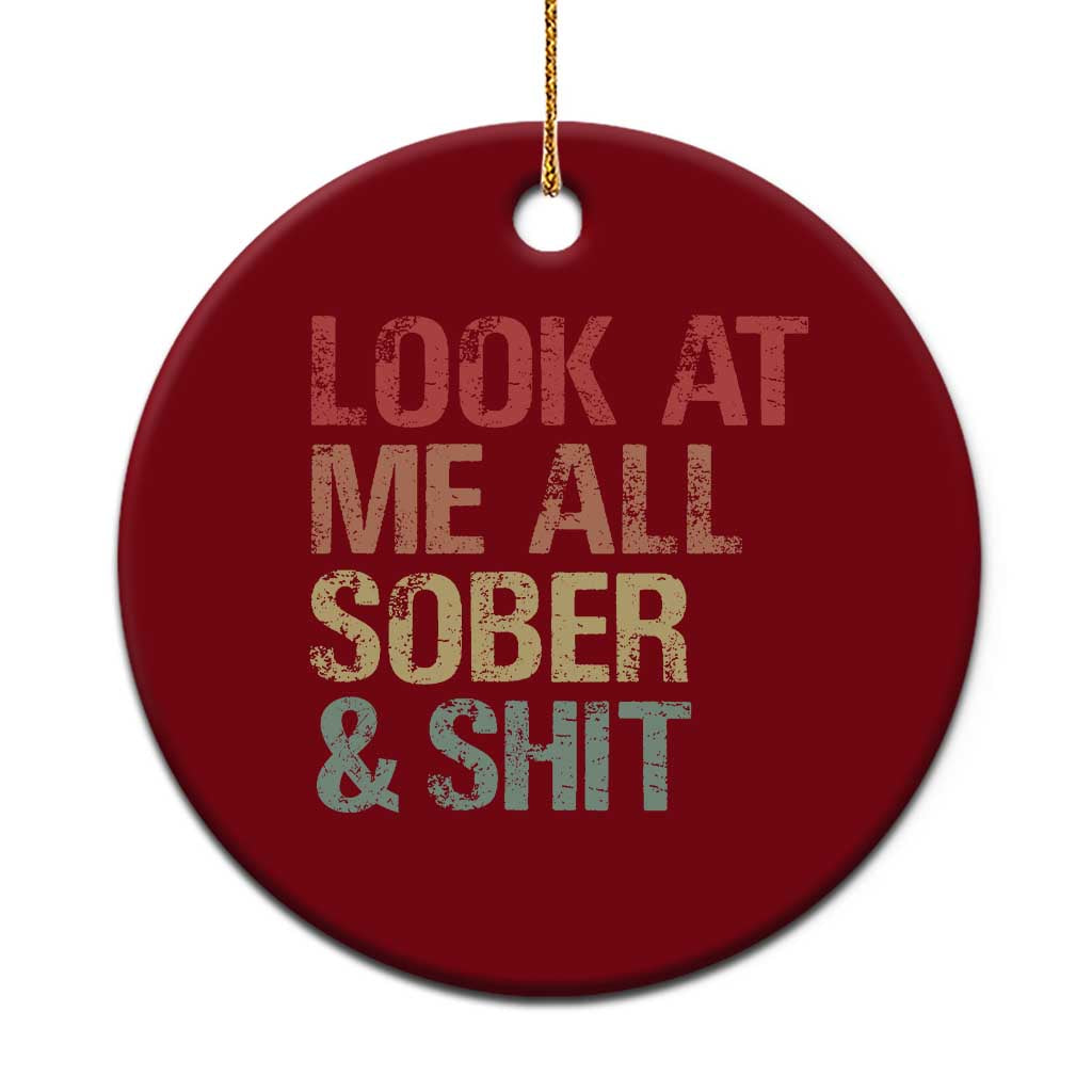 Look At Me All Sober And Shit Ceramic Ornament Funny Addiction Recovery TS11 1pc Red Print Your Wear