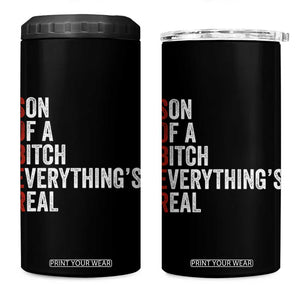 Sobriety Anniversary 4 in 1 Can Cooler Tumbler Sober Son Of A Bitch Everythings Real AA NA TS11 One Size: 16 oz Black Print Your Wear