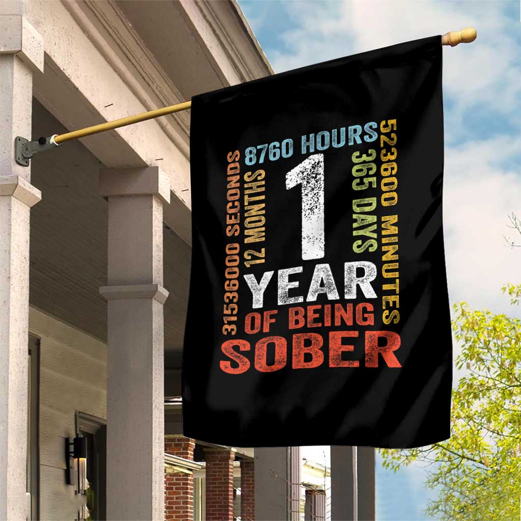 1 Year Of Being Sober Garden Flag 1 Year Sobriety Anniversary Addiction Recovery TS11 Print Your Wear