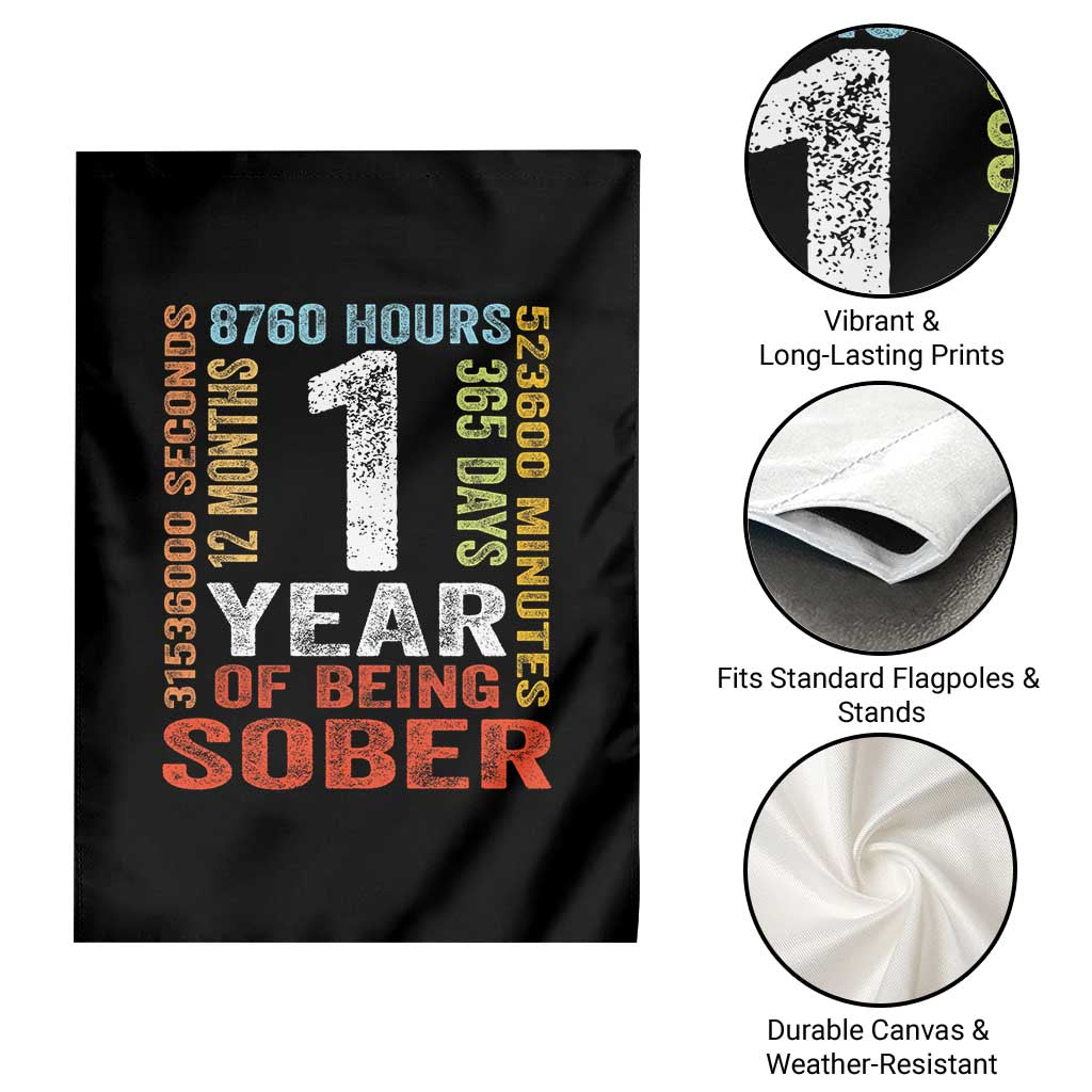 1 Year Of Being Sober Garden Flag 1 Year Sobriety Anniversary Addiction Recovery TS11 Print Your Wear