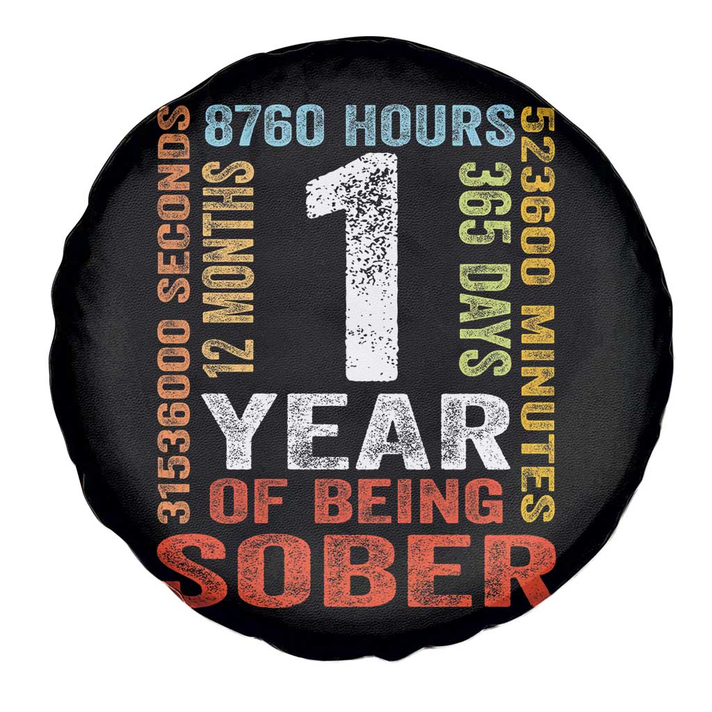 1 Year Of Being Sober Spare Tire Cover 1 Year Sobriety Anniversary Addiction Recovery TS11 Print Your Wear