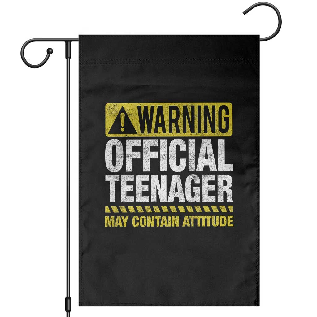 13th Birthday Garden Flag Warning Official Teenager May Contain Attitude Funny 13 Years Old TS11 Black Print Your Wear