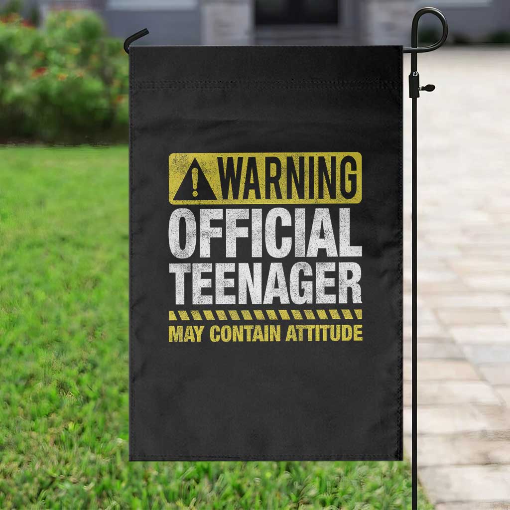 13th Birthday Garden Flag Warning Official Teenager May Contain Attitude Funny 13 Years Old TS11 Print Your Wear