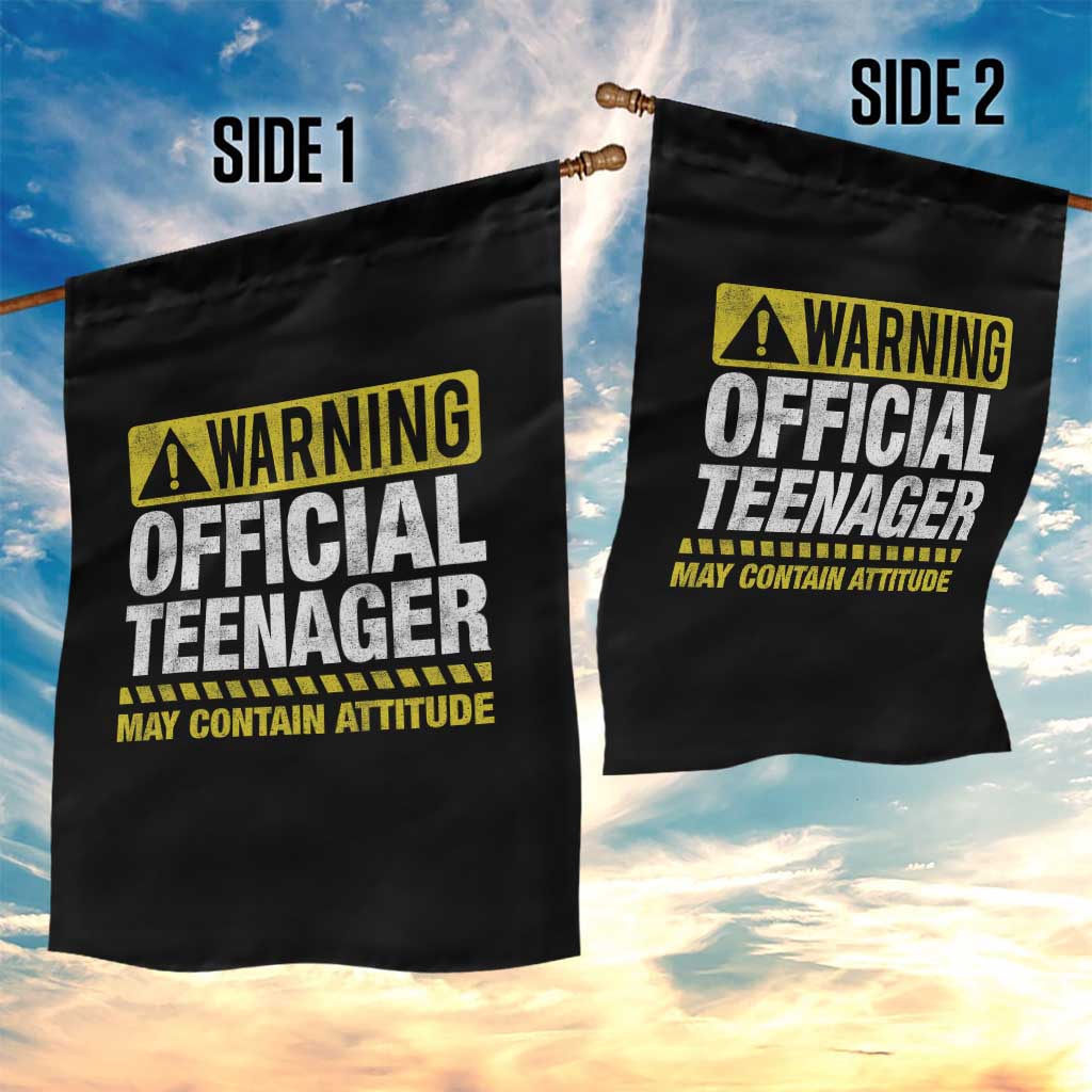13th Birthday Garden Flag Warning Official Teenager May Contain Attitude Funny 13 Years Old TS11 Print Your Wear