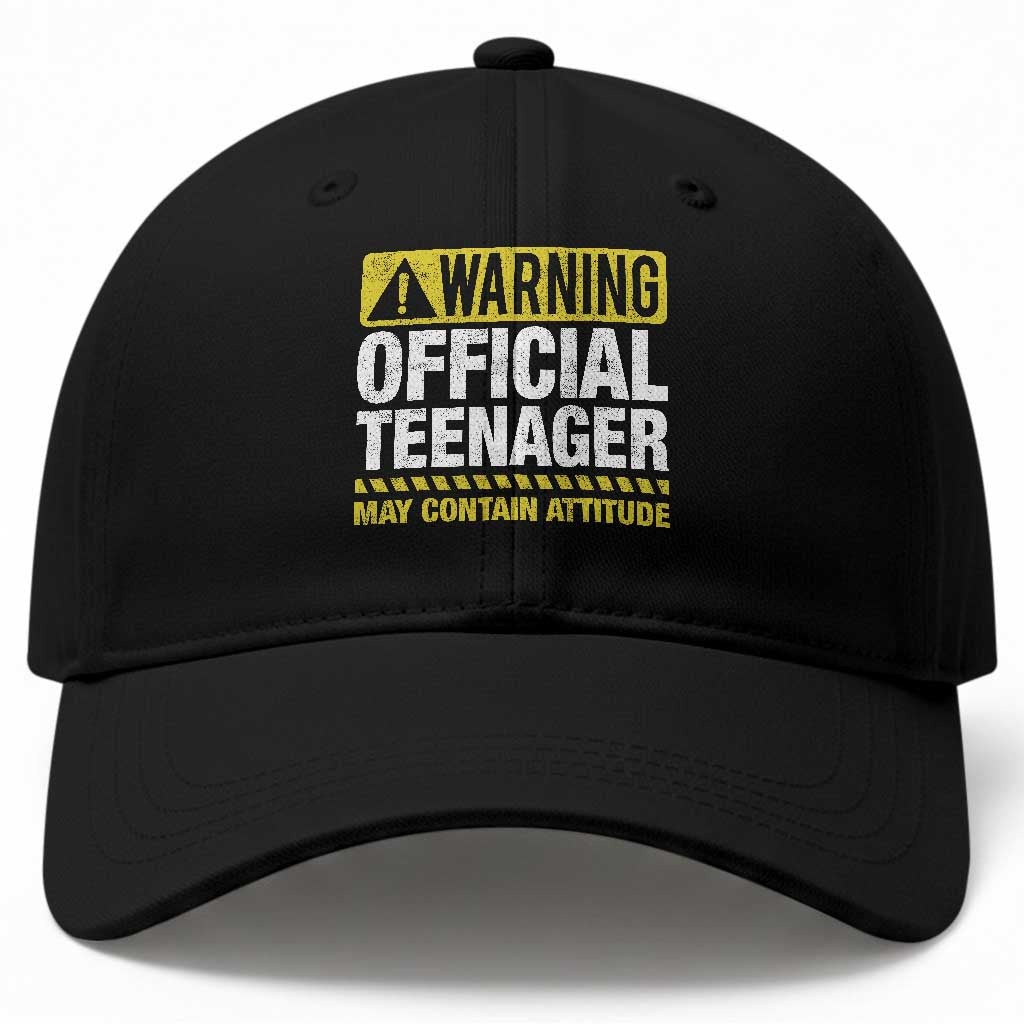 13th Birthday Baseball Cap Warning Official Teenager May Contain Attitude Funny 13 Years Old TS11 Print Your Wear