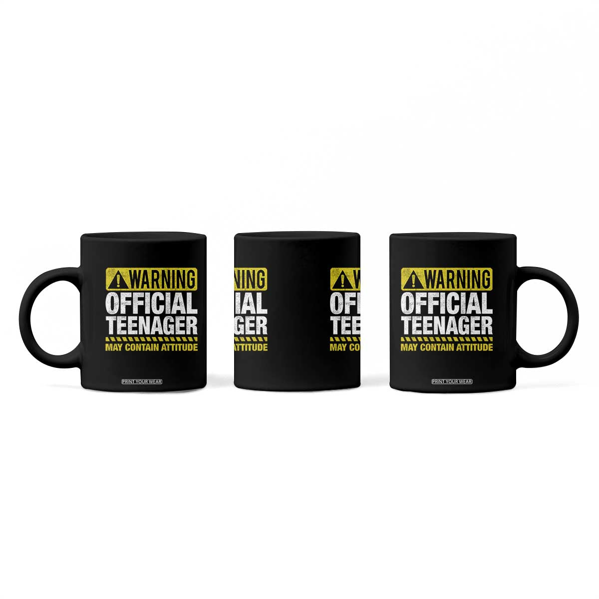 13th Birthday Coffee Mug Warning Official Teenager May Contain Attitude Funny 13 Years Old TS11 Print Your Wear