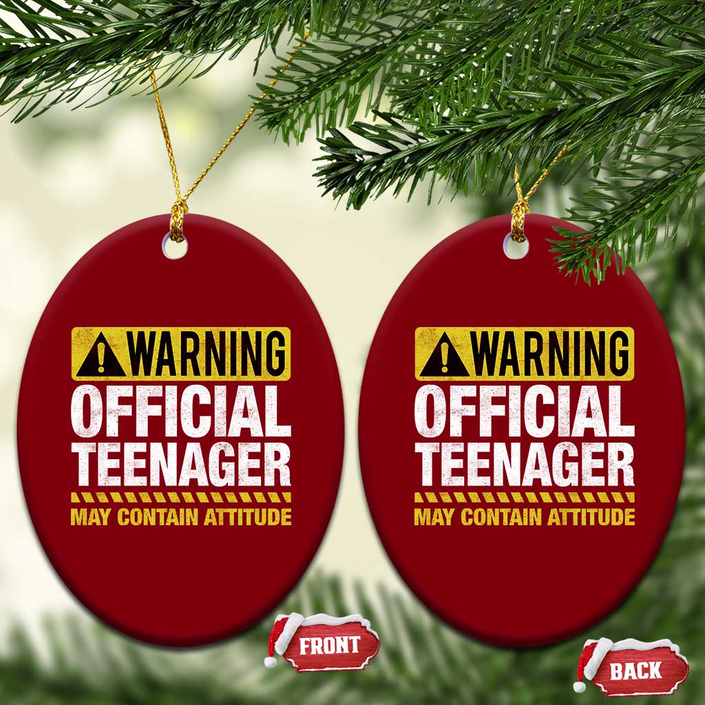 13th Birthday Ceramic Ornament Warning Official Teenager May Contain Attitude Funny 13 Years Old TS11 Print Your Wear
